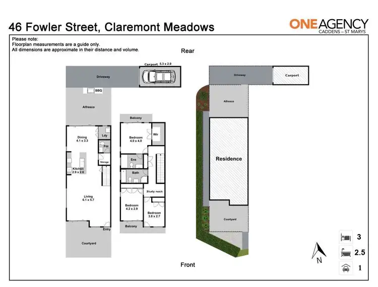 Floorplan of Homely semi-detached listing, 46 Fowler Street, Claremont Meadows NSW 2747