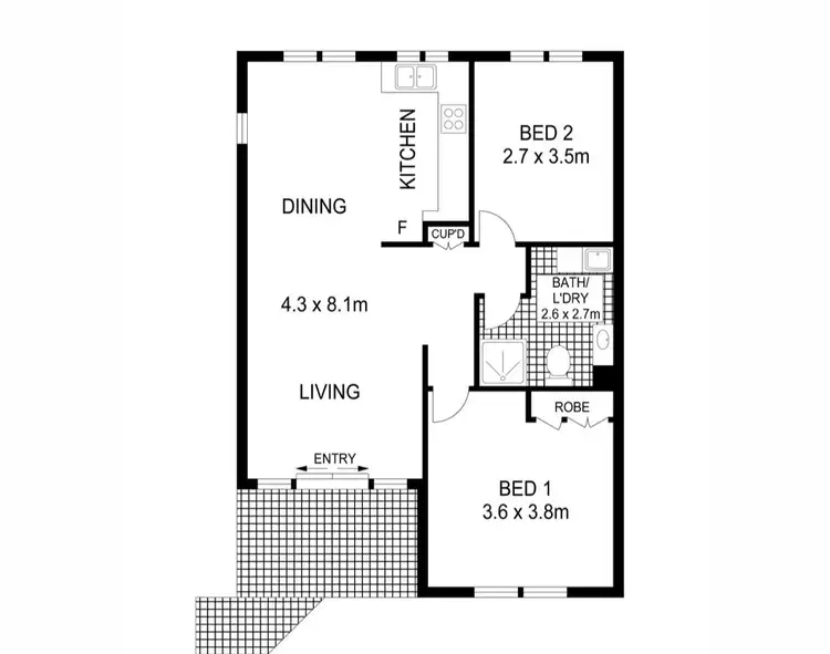 Floorplan of Homely unit listing, 5/8 Philip Street, Fannie Bay NT 820