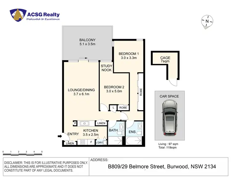 Floorplan of Homely apartment listing, B809/29 Belmore Street, Burwood NSW 2134