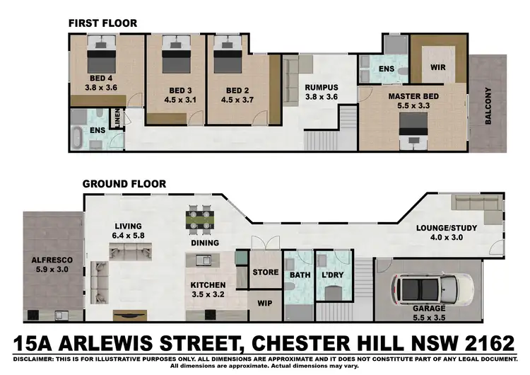 Floorplan of Homely semi-detached listing, 15a Arlewis Street, Chester Hill NSW 2162