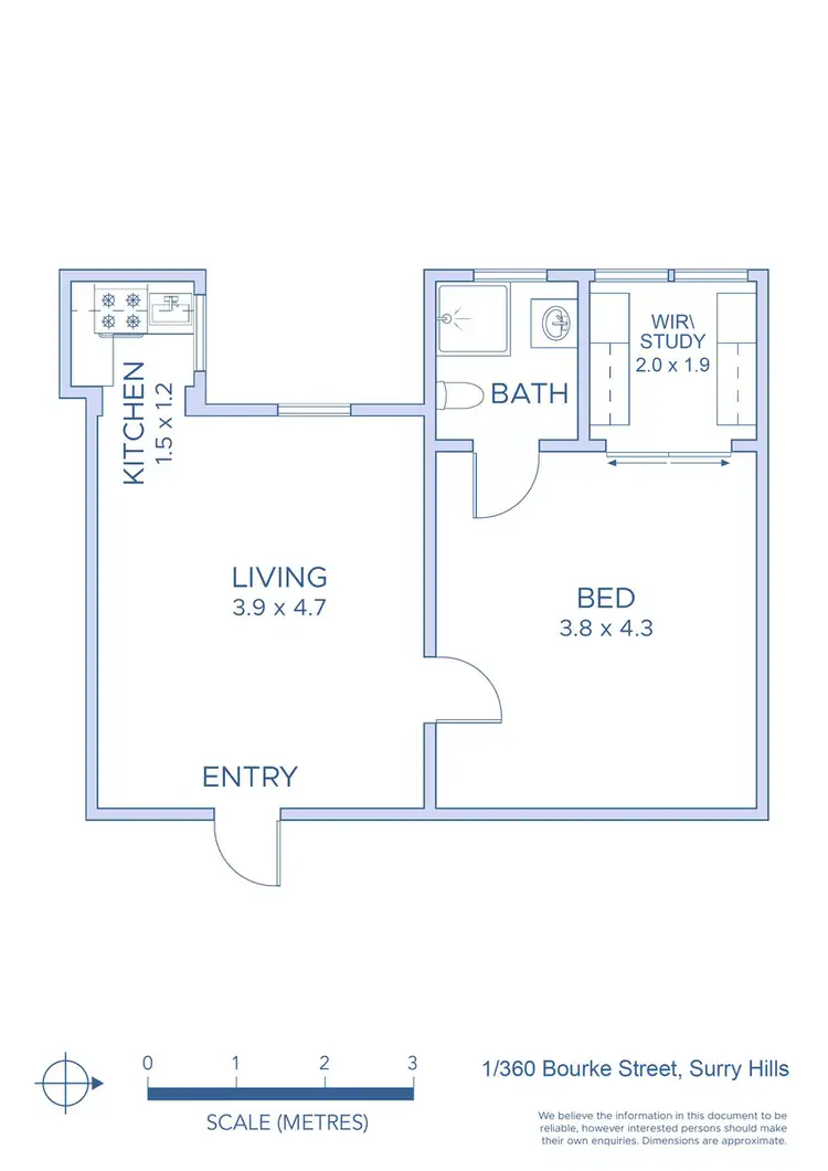 Floorplan of Homely apartment listing, 1/360 Bourke Street, Surry Hills NSW 2010
