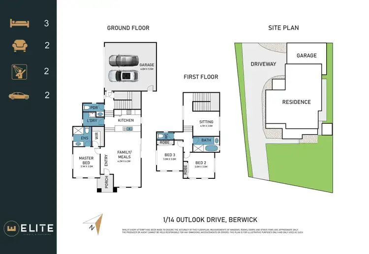 Floorplan of Homely townhouse listing, 1/14 Outlook Drive, Berwick VIC 3806