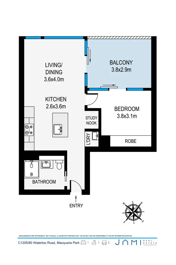 Floorplan of Homely apartment listing, C1205/80 Waterloo Road, Macquarie Park NSW 2113
