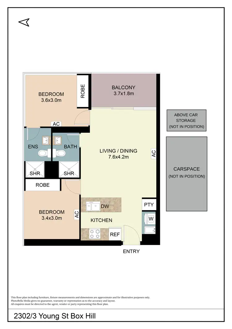 Floorplan of Homely apartment listing, 2302/3 Young Street, Box Hill VIC 3128