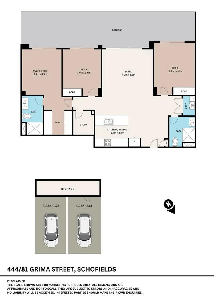 Floorplan of Homely apartment listing, 444/81 Grima St, Schofields NSW 2762