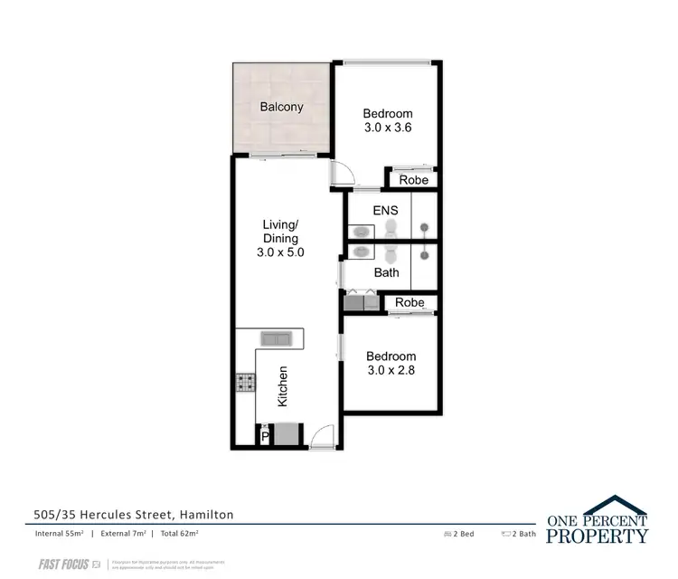 Floorplan of Homely apartment listing, 505/35 Hercules Street, Hamilton QLD 4007