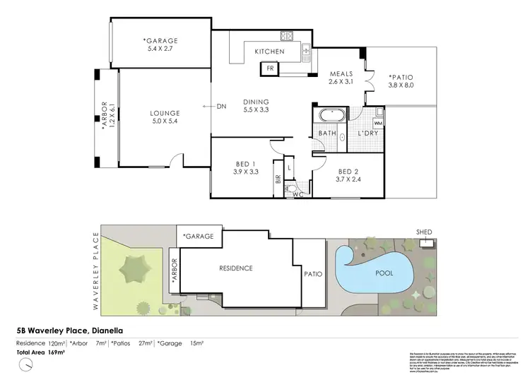 Floorplan of Homely semi-detached listing, 5B Waverley Place, Dianella WA 6059