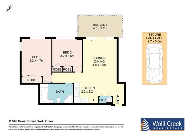 Floorplan of Homely apartment listing, 117/88 Bonar Street, Wolli Creek NSW 2205