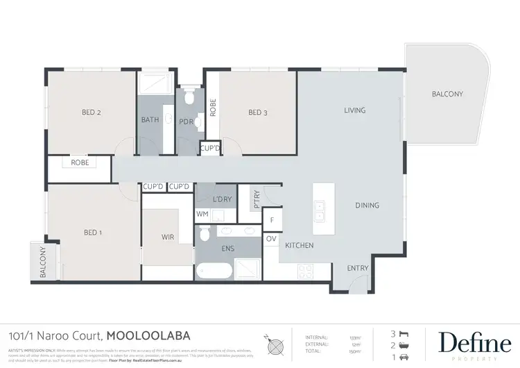 Floorplan of Homely apartment listing, 101/1 Naroo Court, Mooloolaba QLD 4557