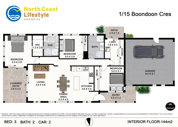 Floorplan of Homely house listing, 1/15 Boondoon Crescent, Ocean Shores NSW 2483