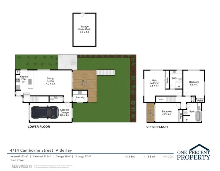 Floorplan of Homely townhouse listing, 4/14 Camborne Street, Alderley QLD 4051