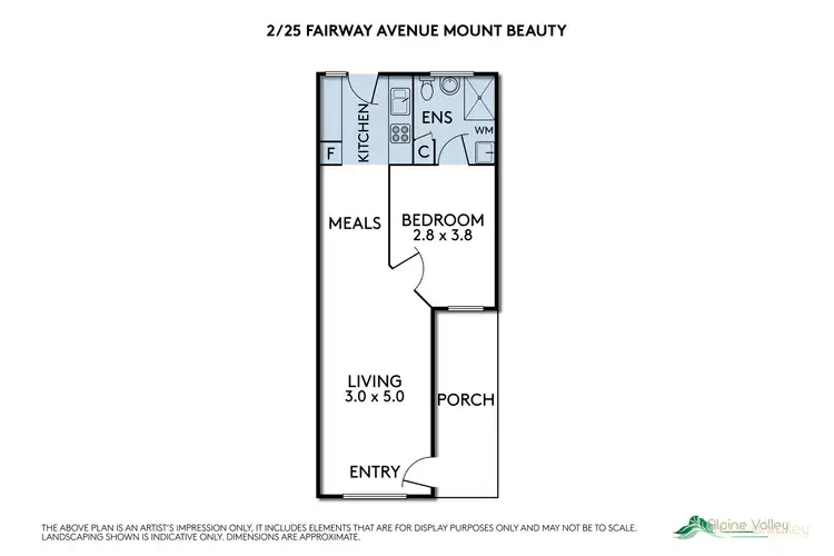 Floorplan of Homely unit listing, 2/25 Fairway Avenue, Mount Beauty VIC 3699