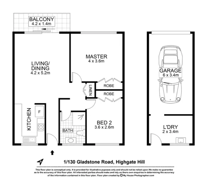 Floorplan of Homely unit listing, 1/130 Gladstone Road, Highgate Hill QLD 4101