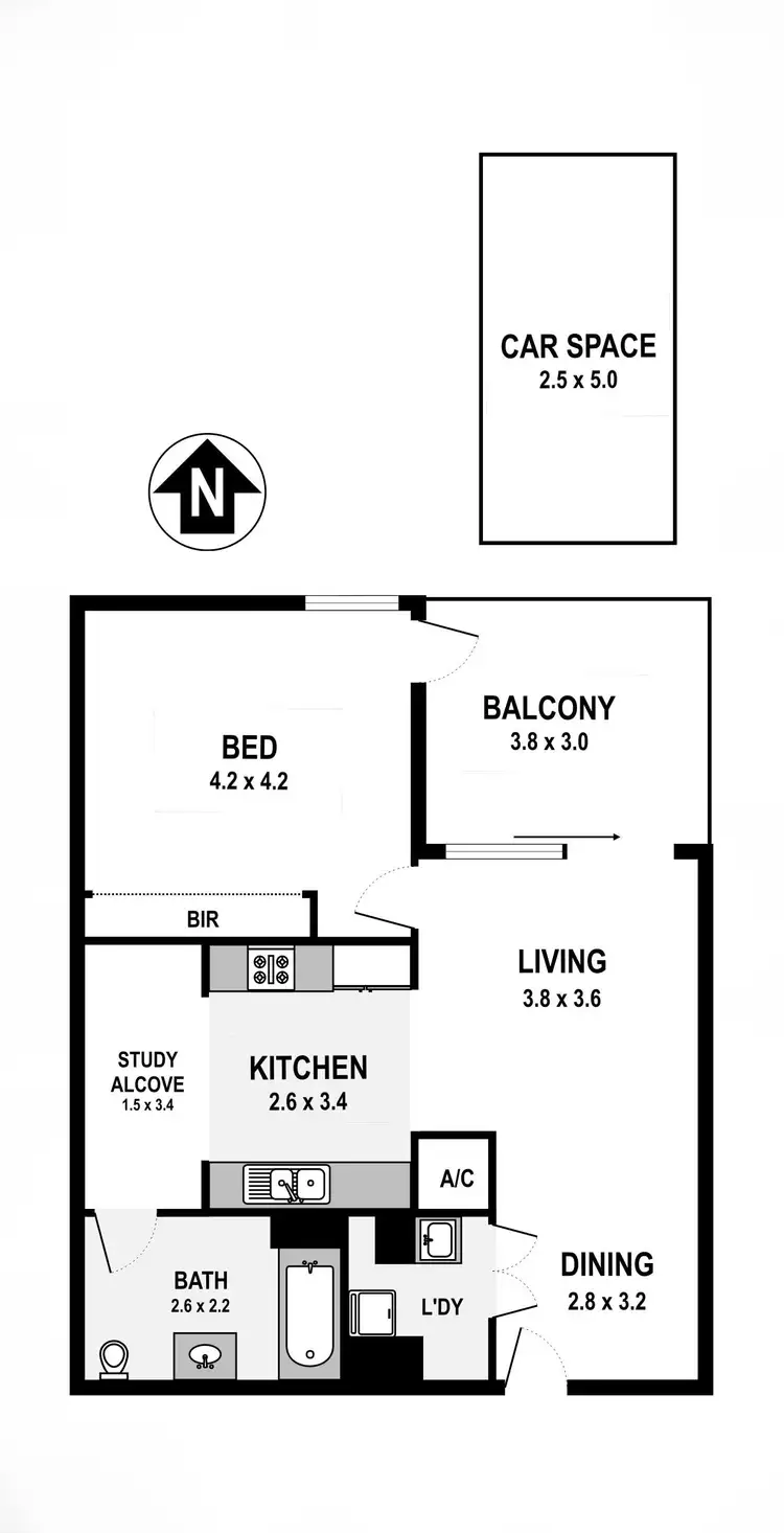 Floorplan of Homely apartment listing, B808/25 John Street, Mascot NSW 2020