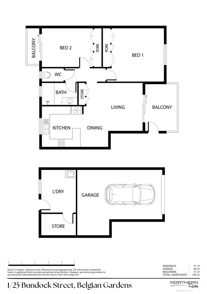 Floorplan of Homely unit listing, 1/25 Bundock Street, Belgian Gardens QLD 4810