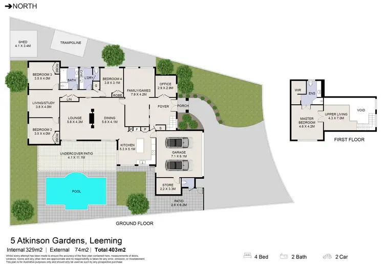 Floorplan of Homely house listing, 5 Atkinson Gardens, Leeming WA 6149