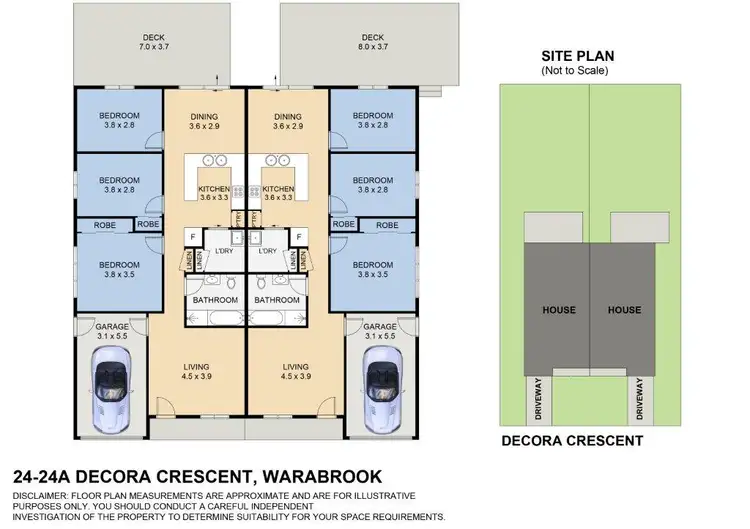 Floorplan of Homely semi-detached listing, 24 Decora Crescent, Warabrook NSW 2304