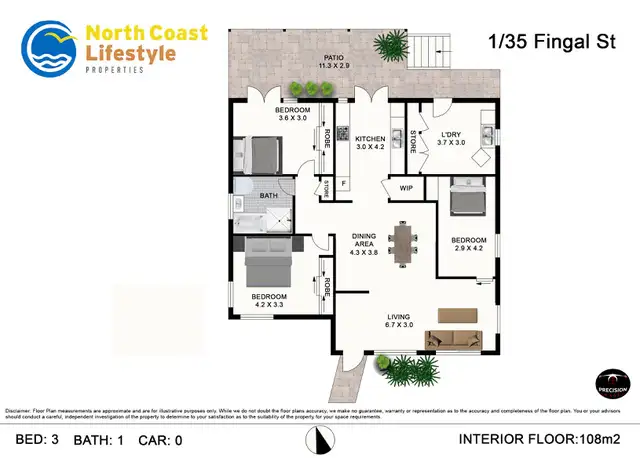 Floorplan of Homely apartment listing, 1/35 Fingal Street, Brunswick Heads NSW 2483