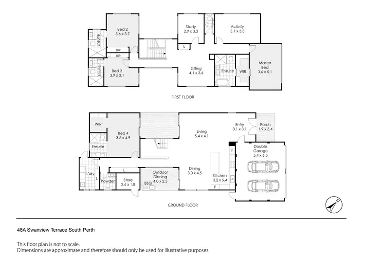 Floorplan of Homely house listing, 48A Swanview Terrace, South Perth WA 6151