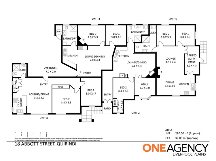 Floorplan of Homely block of units listing, 18 Abbott Street, Quirindi NSW 2343