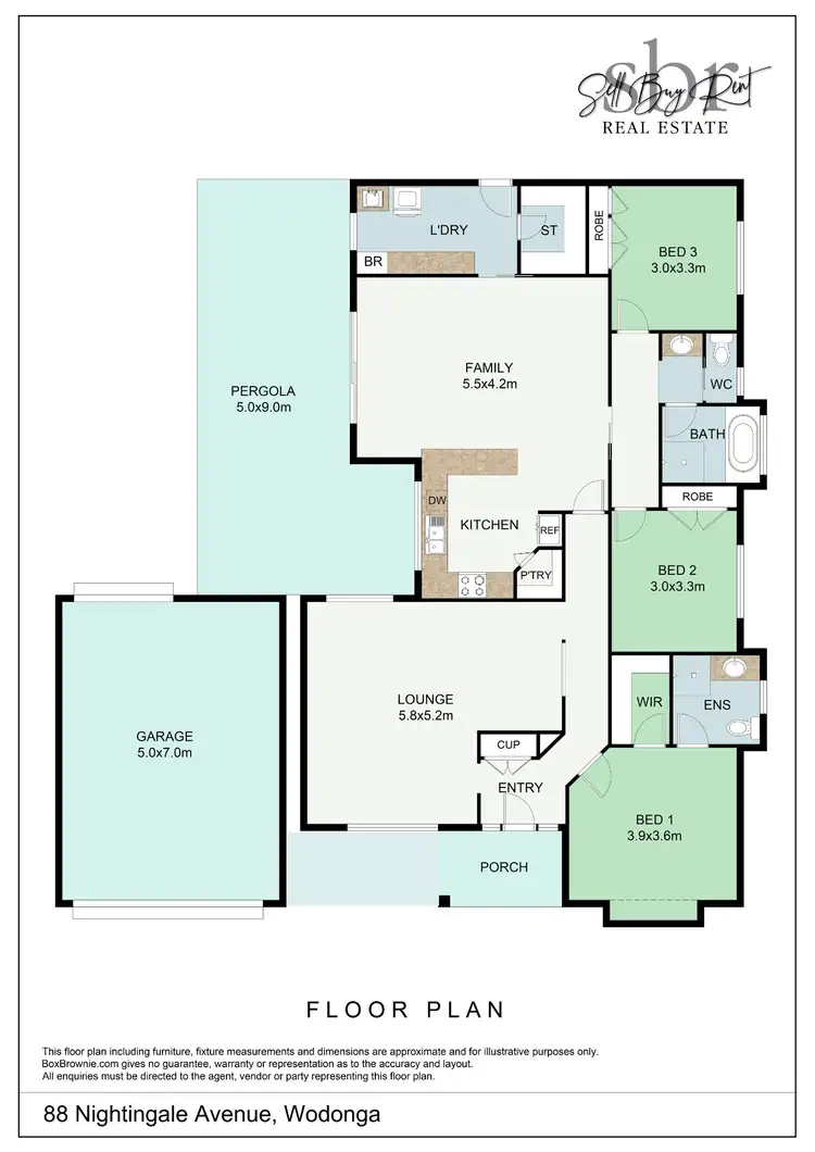 Floorplan of Homely house listing, 88 NIGHTINGALE AVENUE, Wodonga VIC 3690
