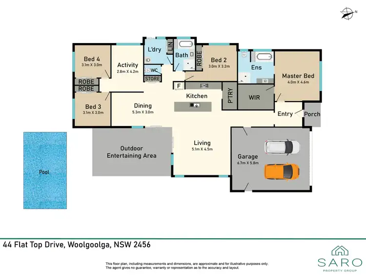 Floorplan of Homely house listing, 44 Flat Top Drive, Woolgoolga NSW 2456