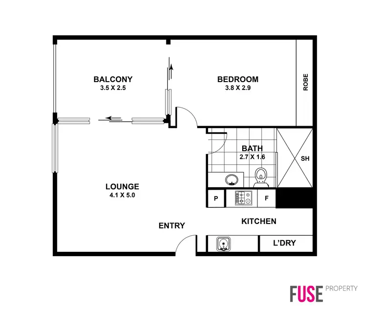 Floorplan of Homely apartment listing, 1214/15 Bowes Street, Phillip ACT 2606