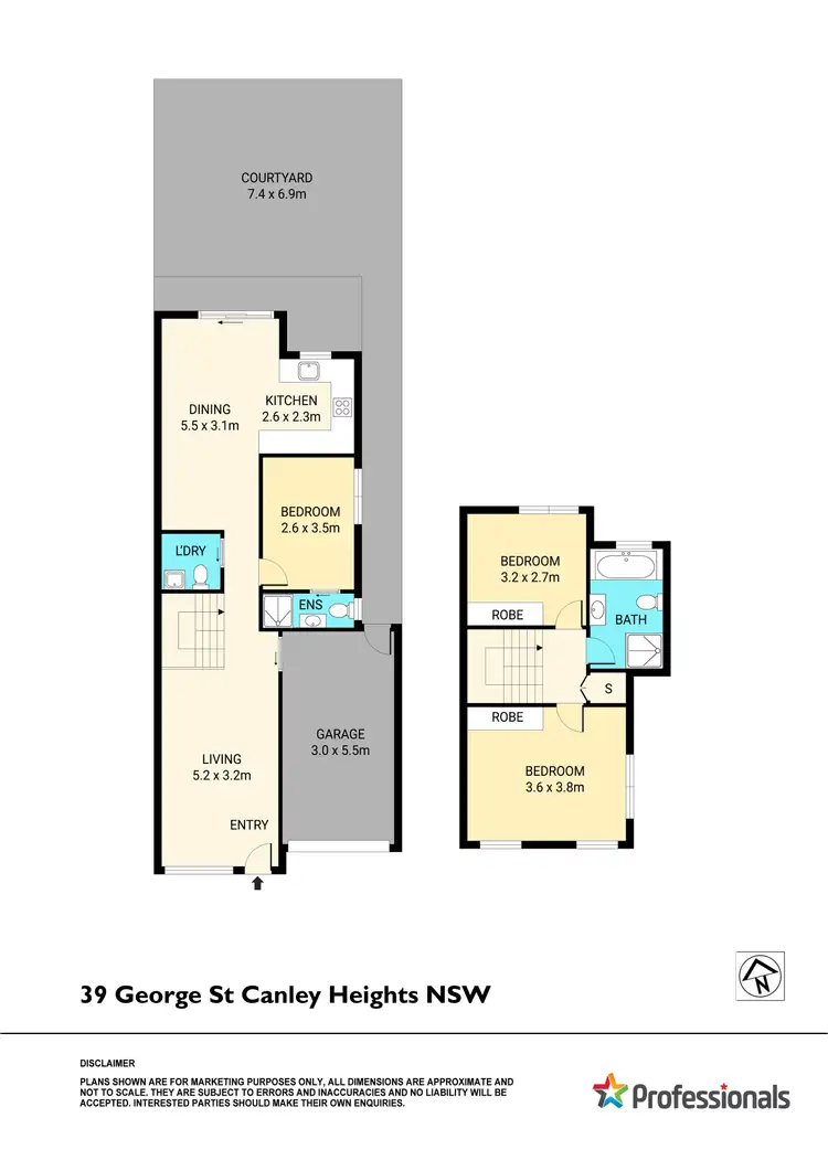 Floorplan of Homely semi-detached listing, 39 George Street, Canley Heights NSW 2166