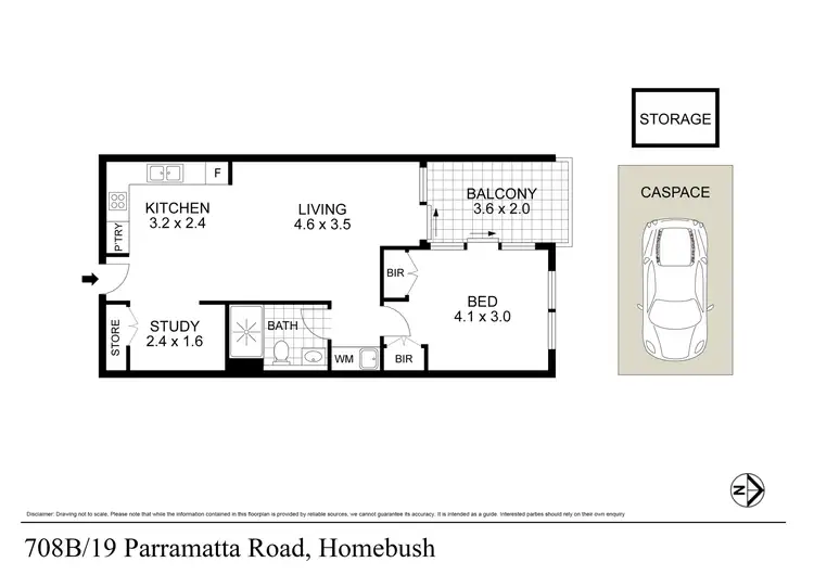 Floorplan of Homely apartment listing, 708B/19 Parramatta road, Homebush NSW 2140