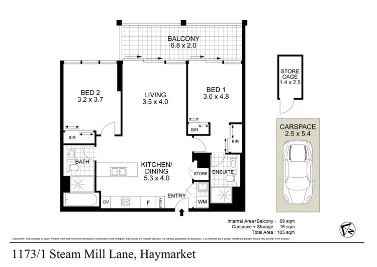 Floorplan of Homely apartment listing, 1173/1 Steam Mill Lane, Haymarket NSW 2000