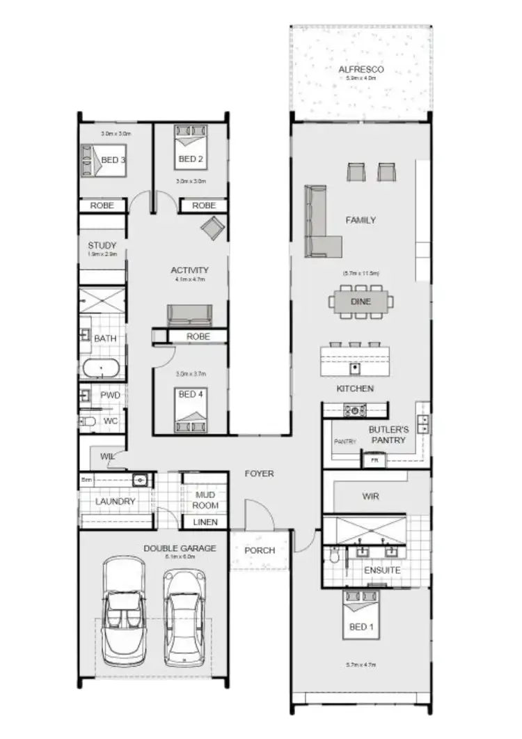 Floorplan of Homely house listing, 16 WESTACOTT CRESCENT, Baranduda VIC 3691