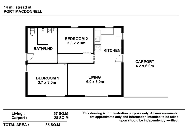 Floorplan of Homely house listing, 14 Milstead Street, Port Macdonnell SA 5291