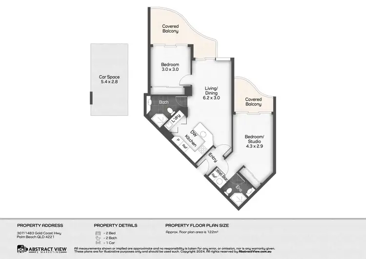 Floorplan of Homely apartment listing, 307/1483-1489 Gold Coast Highway, Palm Beach QLD 4221