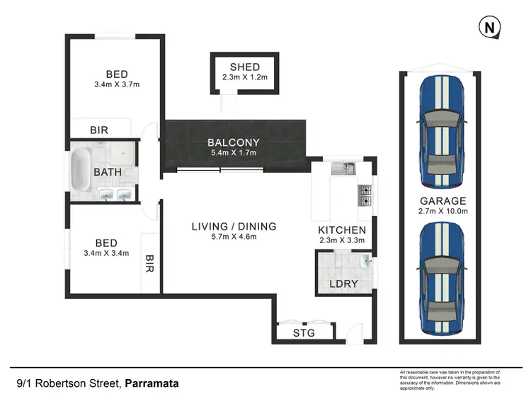 Floorplan of Homely unit listing, 9/1 Robertson Street, Parramatta NSW 2150