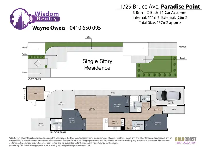 Floorplan of Homely semi-detached listing, 1/29 Bruce Avenue, Paradise Point QLD 4216