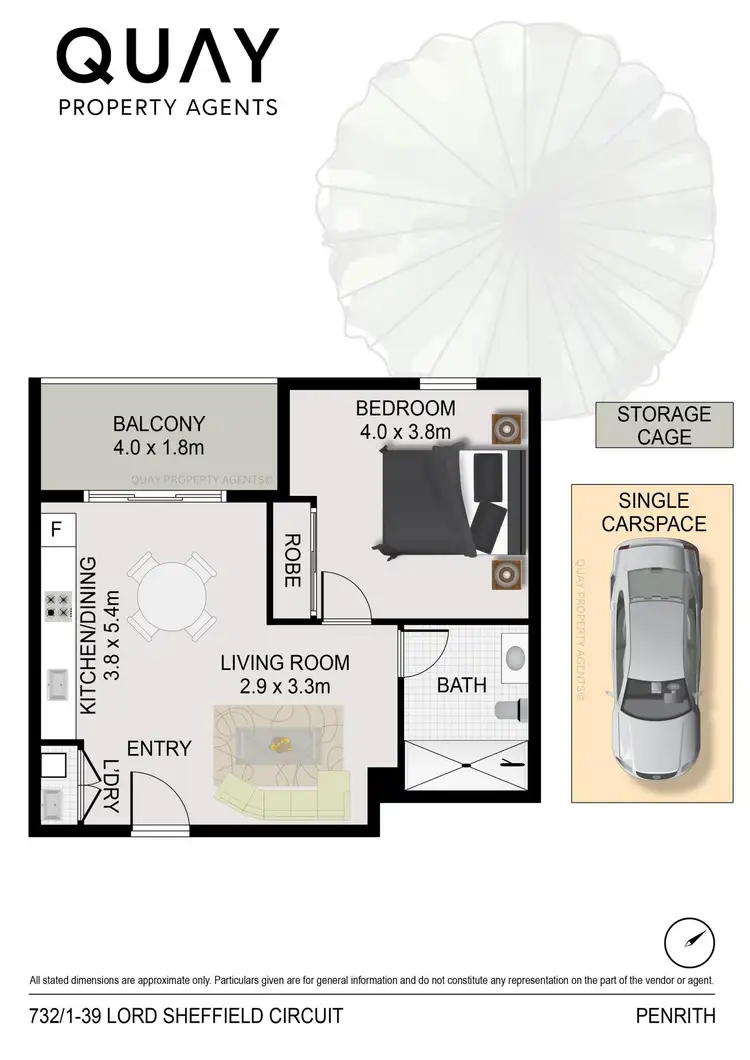 Floorplan of Homely apartment listing, 732/1-39 Lord Sheffield Circuit, Penrith NSW 2750