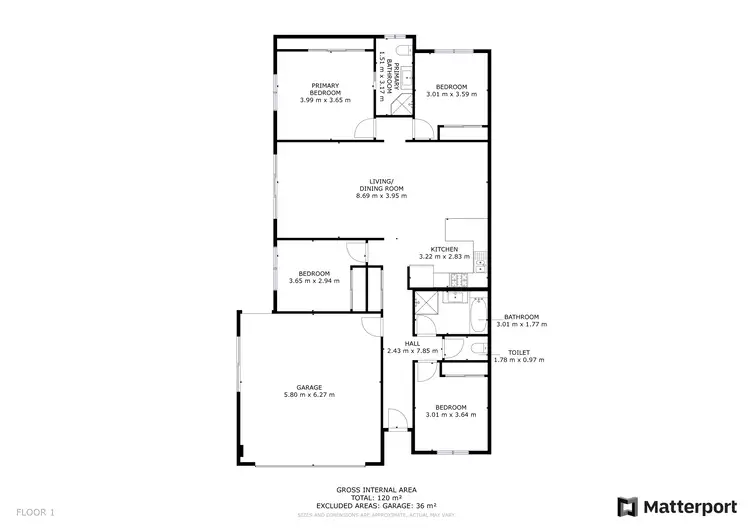 Floorplan of Homely semi-detached listing, 2/2 Darter Close, Lowood QLD 4311