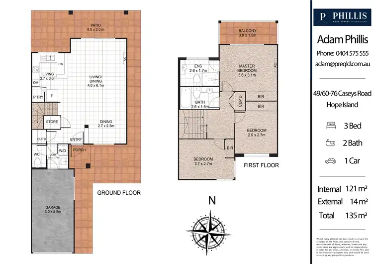Floorplan of Homely townhouse listing, 49/60-76 Caseys Road, Hope Island QLD 4212