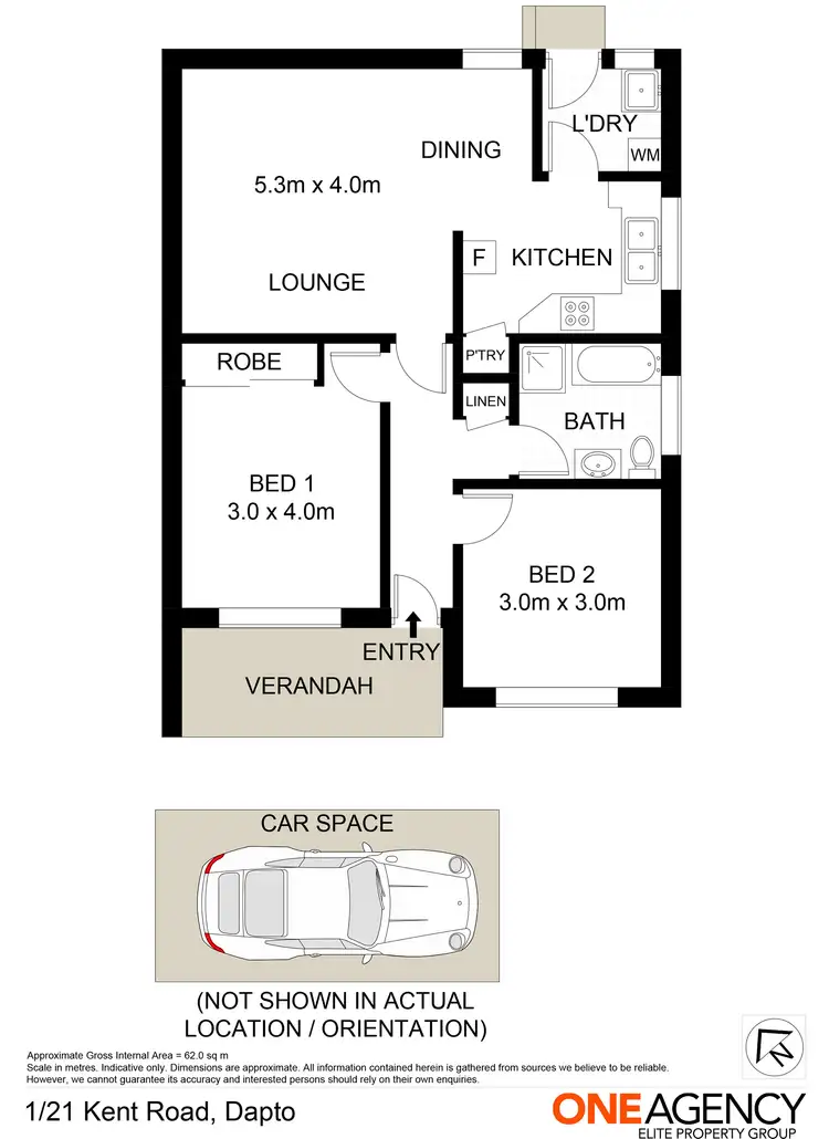 Floorplan of Homely unit listing, 1/21 Kent Road, Dapto NSW 2530