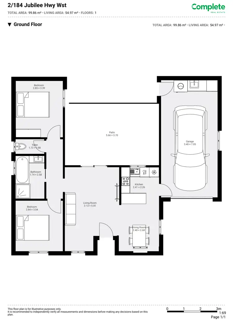 Floorplan of Homely house listing, 2/184 JUBILEE HIGHWAY WEST, Mount Gambier SA 5290