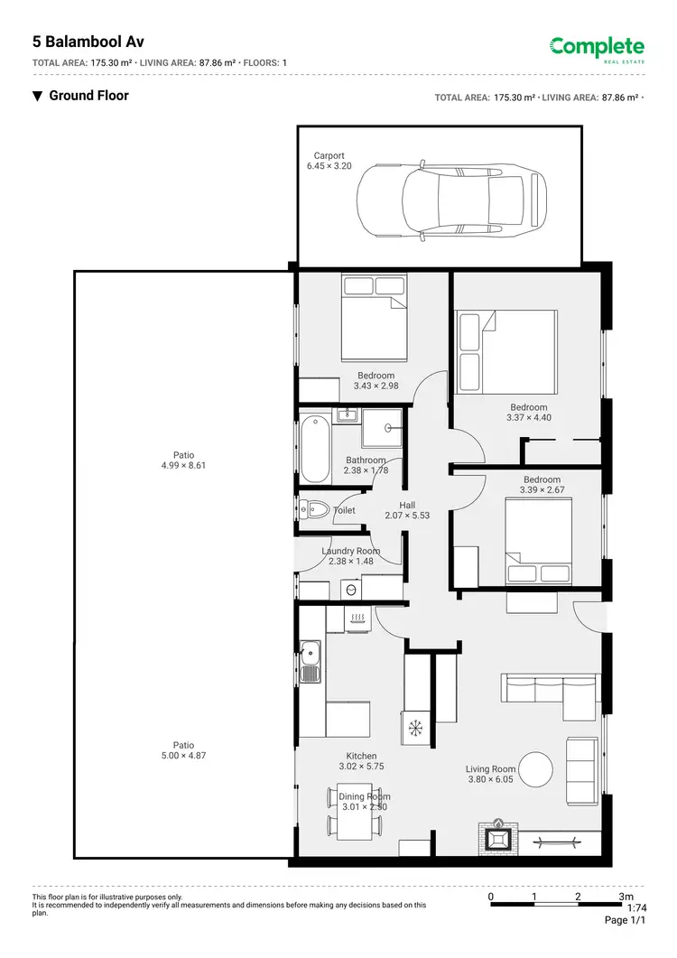 Floorplan of Homely house listing, 5 BALAMBOOL AVENUE, Mount Gambier SA 5290