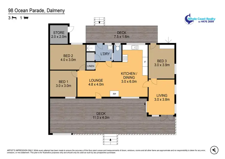 Floorplan of Homely house listing, 98 OCEAN PARADE, Dalmeny NSW 2546