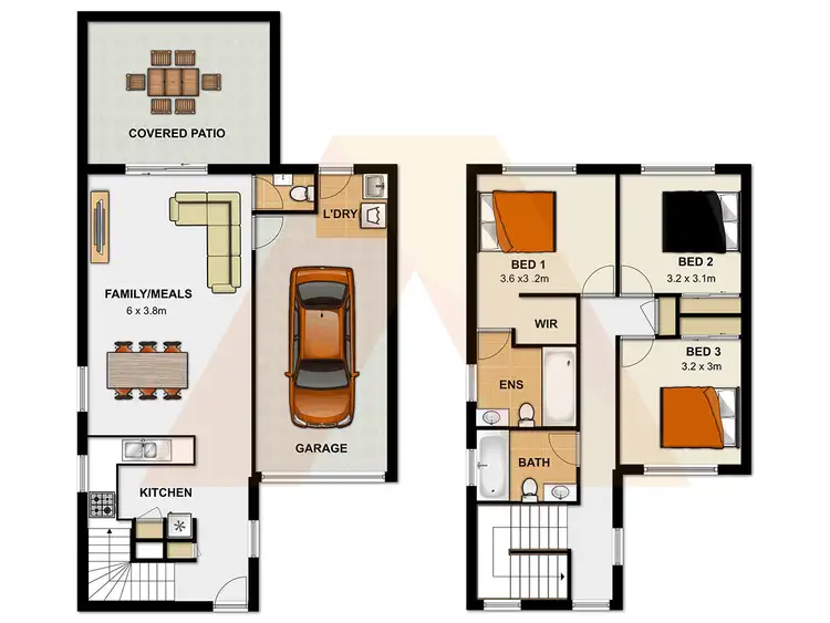 Floorplan of Homely townhouse listing, 60/11 Dasheng Street, Doolandella QLD 4077