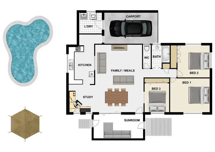 Floorplan of Homely house listing, 1 Bluejay St, Inala QLD 4077
