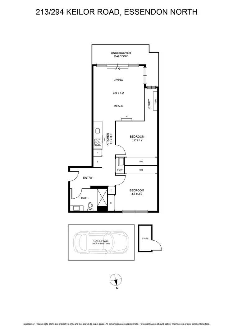 Floorplan of Homely apartment listing, 213/294 Keilor Road, Essendon North VIC 3041
