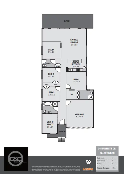 Floorplan of Homely house listing, 34 Bartlett Crescent, Calderwood NSW 2527