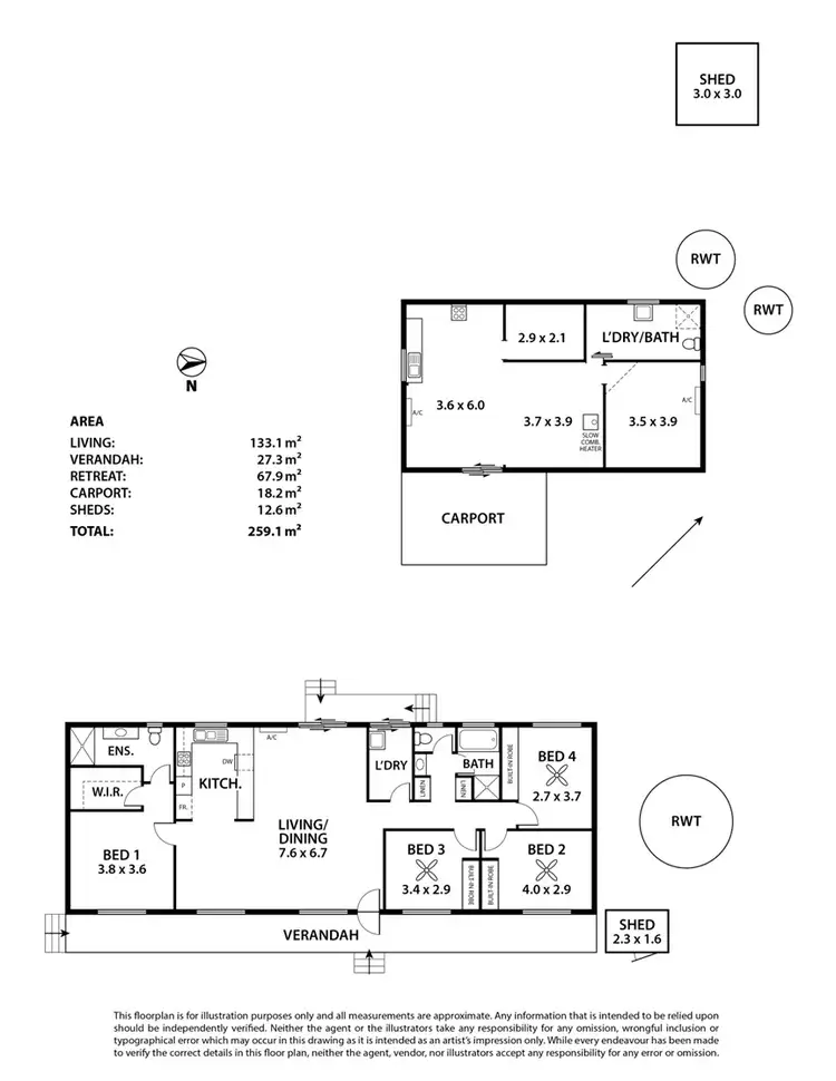 Floorplan of Homely rural property listing, 1502 Pine Hut Road, Sedan SA 5353