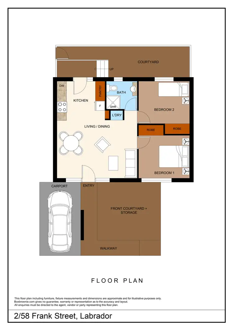 Floorplan of Homely unit listing, 2/58 Frank Street, Labrador QLD 4215