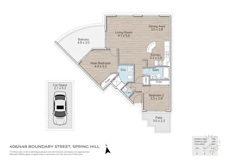 Floorplan of Homely unit listing, 406/448 Boundary Street, Spring Hill QLD 4000