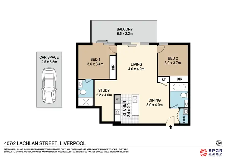 Floorplan of Homely apartment listing, 407/2 Lachlan Street, Liverpool NSW 2170